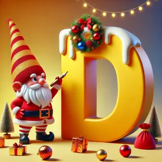 Christmas gnome — letter D