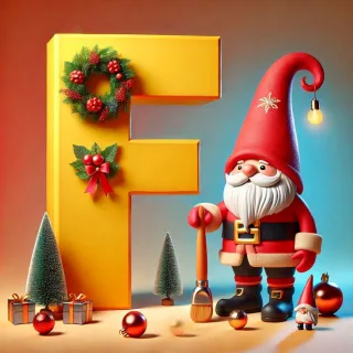 Christmas gnome — letter F