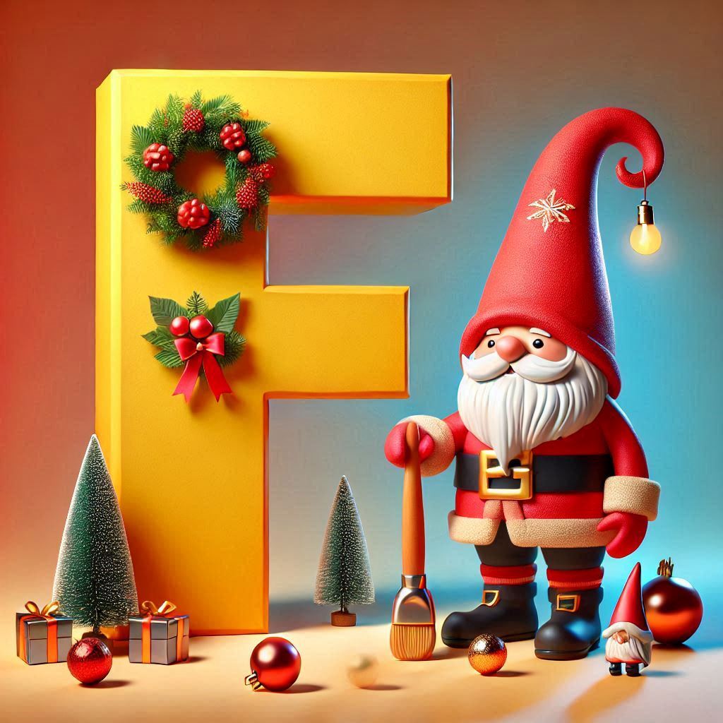 Christmas gnome — letter F