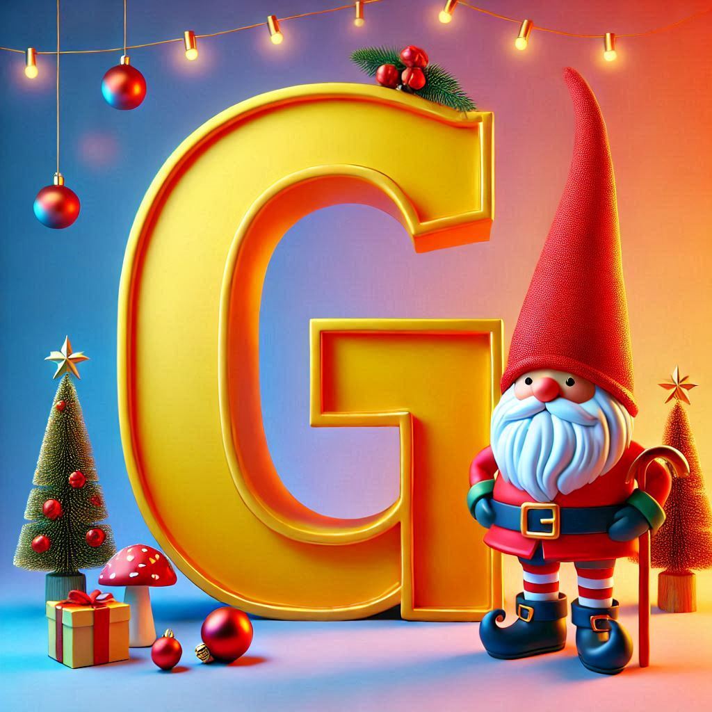 Christmas gnome — letter G