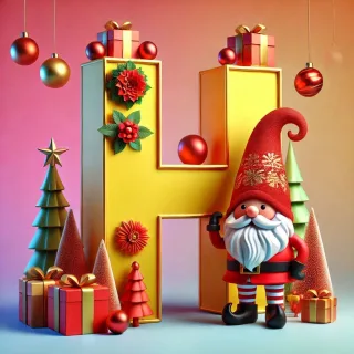 Christmas gnome — letter H