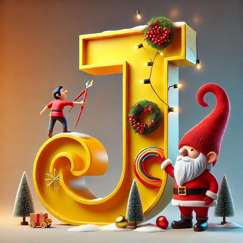 Christmas gnome — letter J