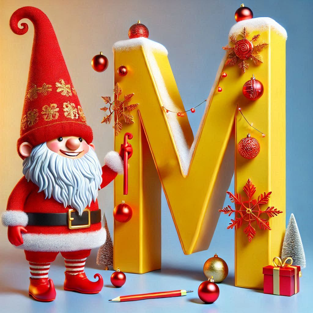Christmas gnome — letter M