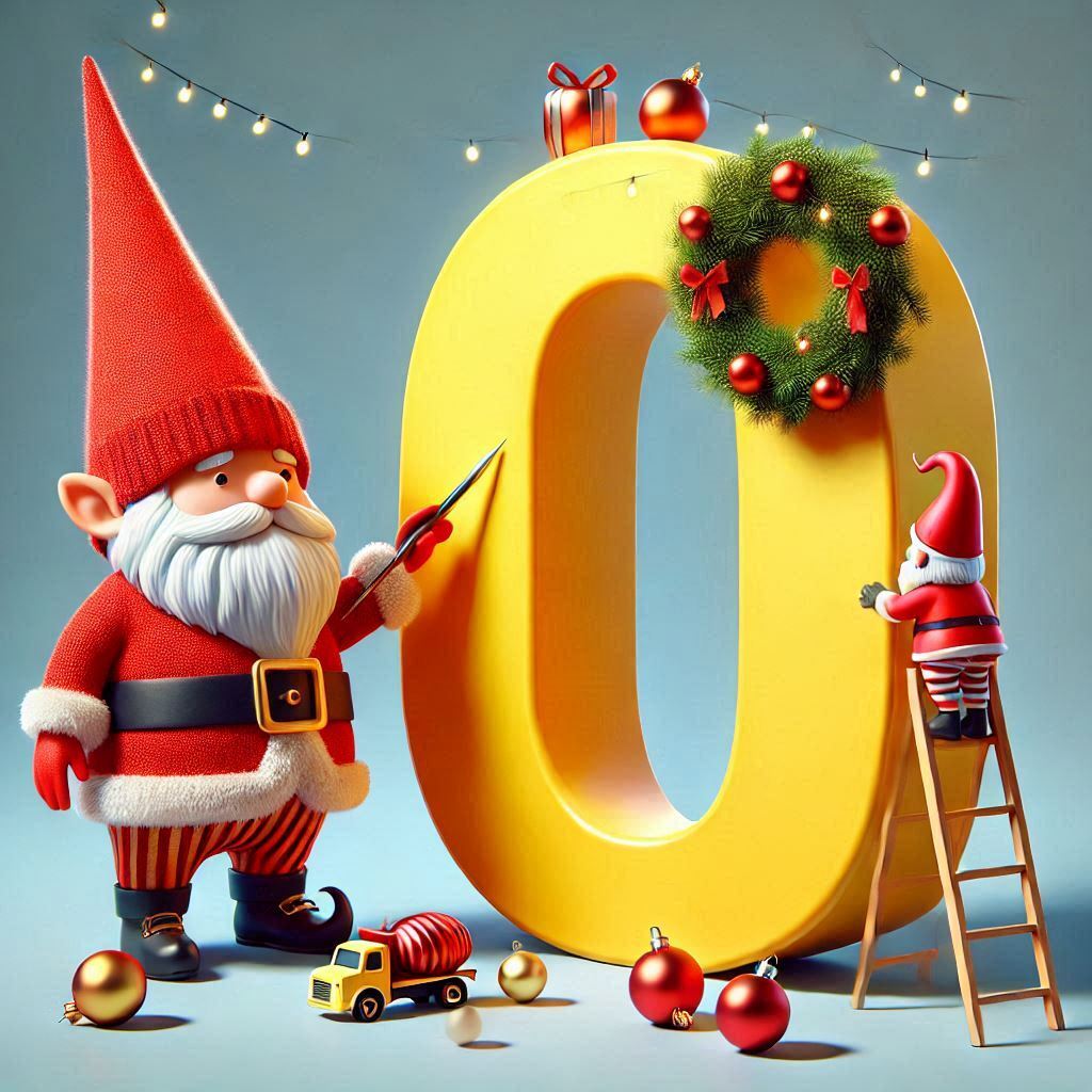 Christmas gnome — letter O