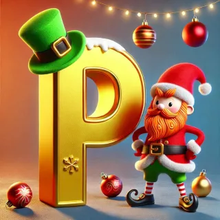 Christmas gnome — letter P (variant 2)