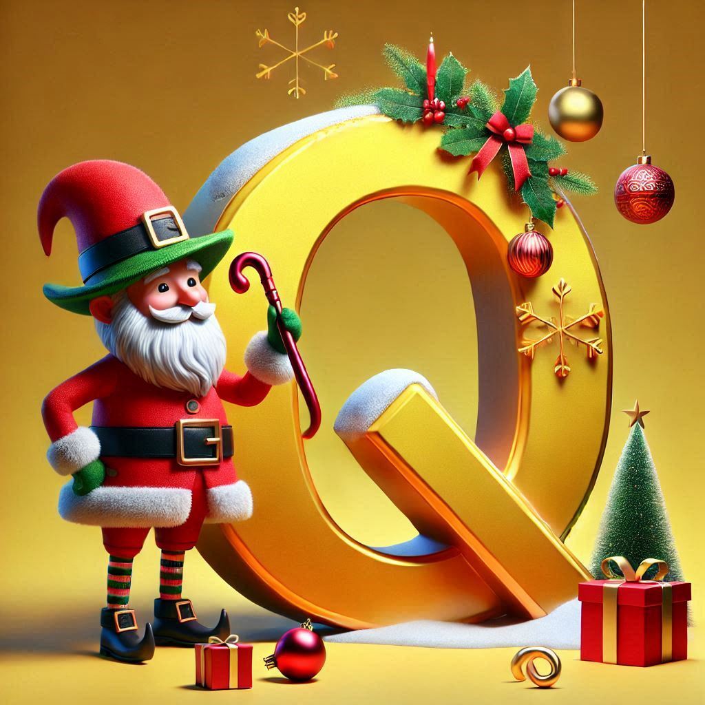Christmas gnome — letter Q