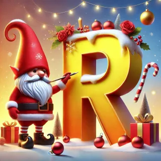Christmas gnome — letter R