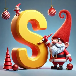 Christmas gnome — letter S
