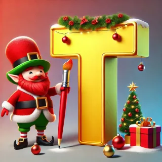 Christmas gnome — letter T