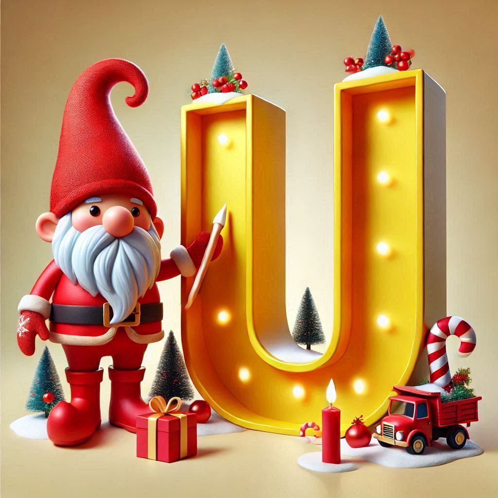 Christmas gnome — letter U