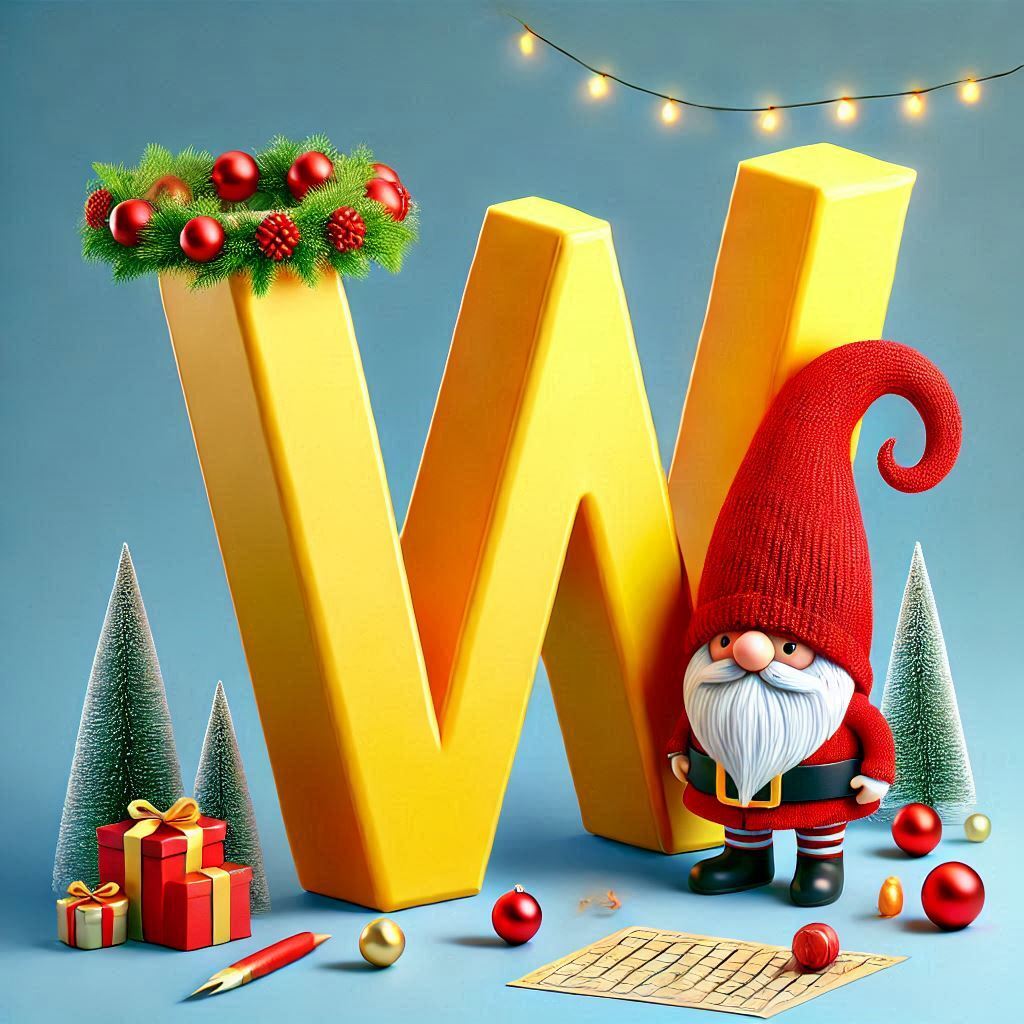 Christmas gnome — letter W