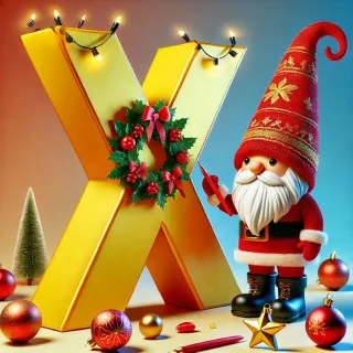 Christmas gnome — letter X