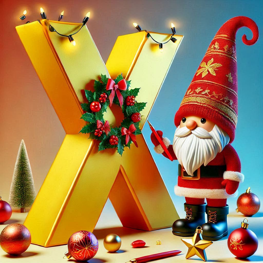 Christmas gnome — letter X