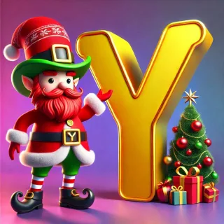 Christmas gnome — letter Y