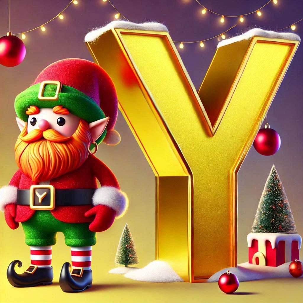 Christmas gnome — letter Y (variant 2)