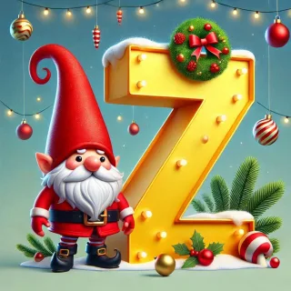 Christmas gnome — letter Z