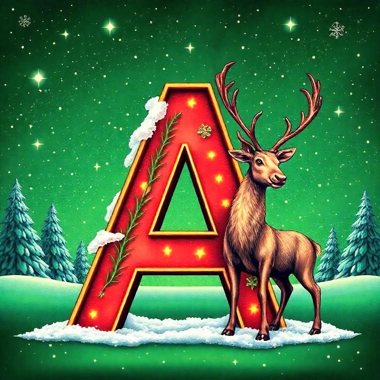 Christmas reindeer — letter A