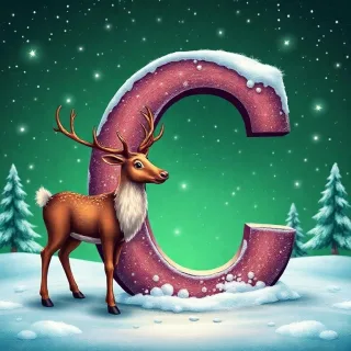Christmas reindeer — letter C