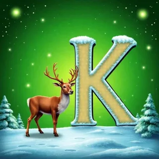 Christmas reindeer — letter K