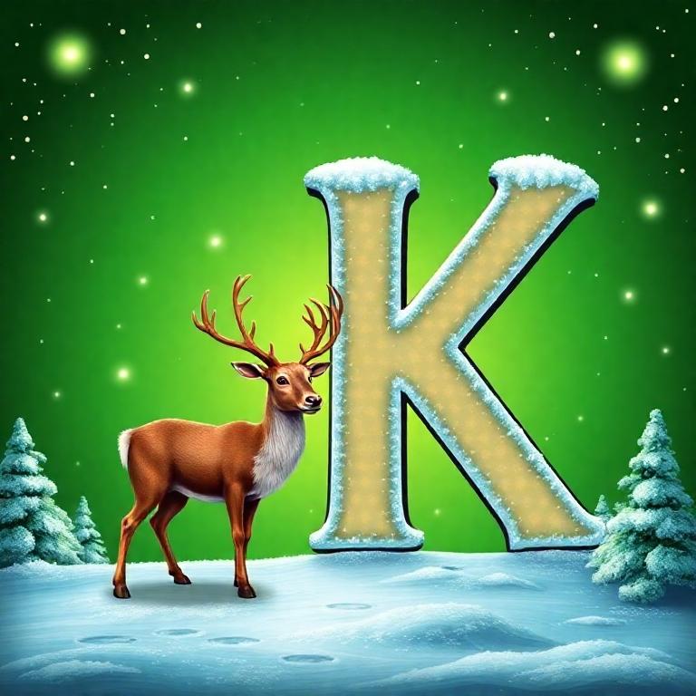 Christmas reindeer — letter K