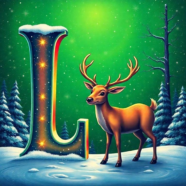 Christmas reindeer — letter L