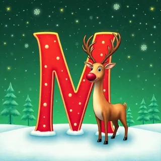 Christmas reindeer — letter M