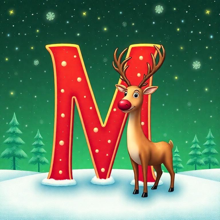Christmas reindeer — letter M