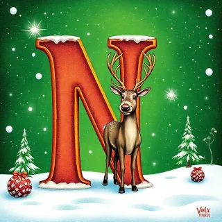 Christmas reindeer — letter N