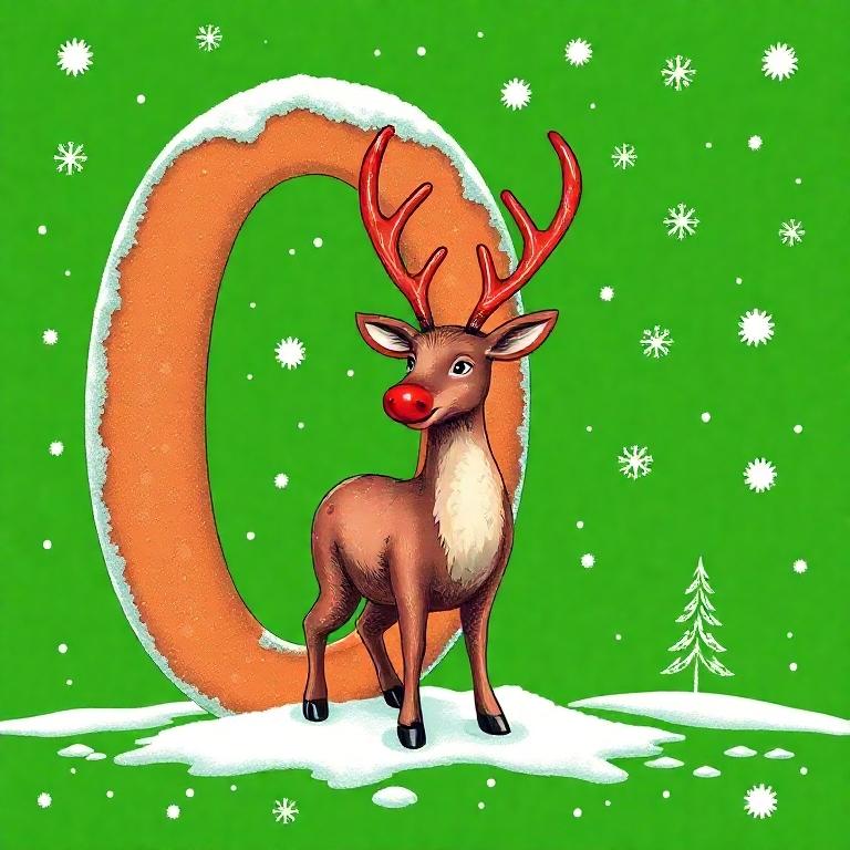 Christmas reindeer — letter O