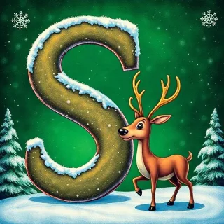 Christmas reindeer — letter S