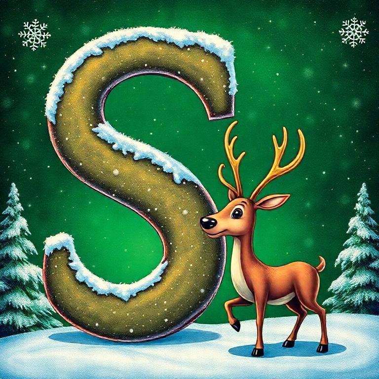 Christmas reindeer — letter S