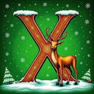 Christmas reindeer — letter X