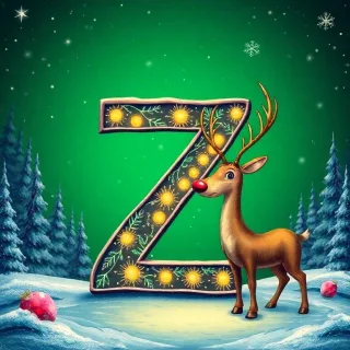 Christmas reindeer — letter Z