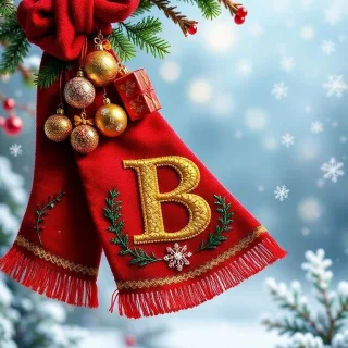 Christmas scarf — letter B