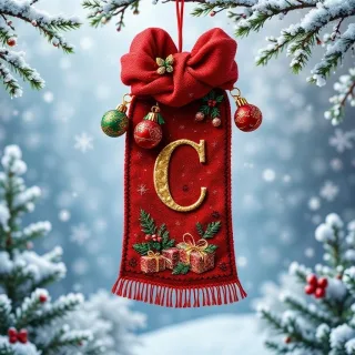 Christmas scarf — letter C