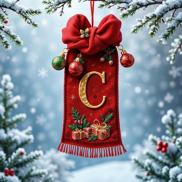 Christmas scarf — letter C