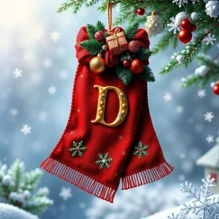 Christmas scarf — letter D