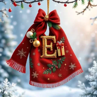 Christmas scarf — letter E