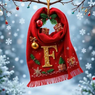 Christmas scarf — letter F