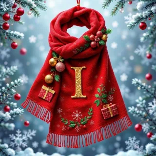 Christmas scarf — letter I