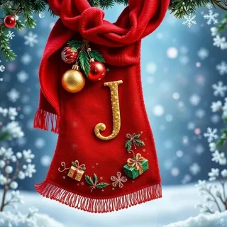 Christmas scarf — letter J
