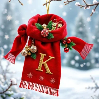 Christmas scarf — letter K