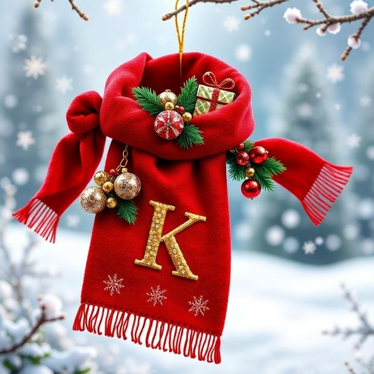 Christmas scarf — letter K