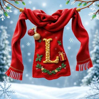 Christmas scarf — letter L