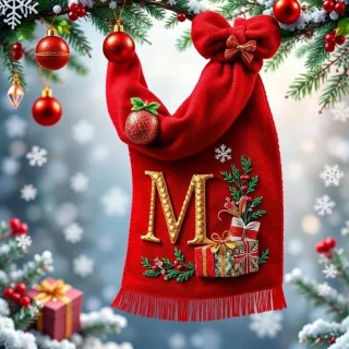 Christmas scarf — letter M
