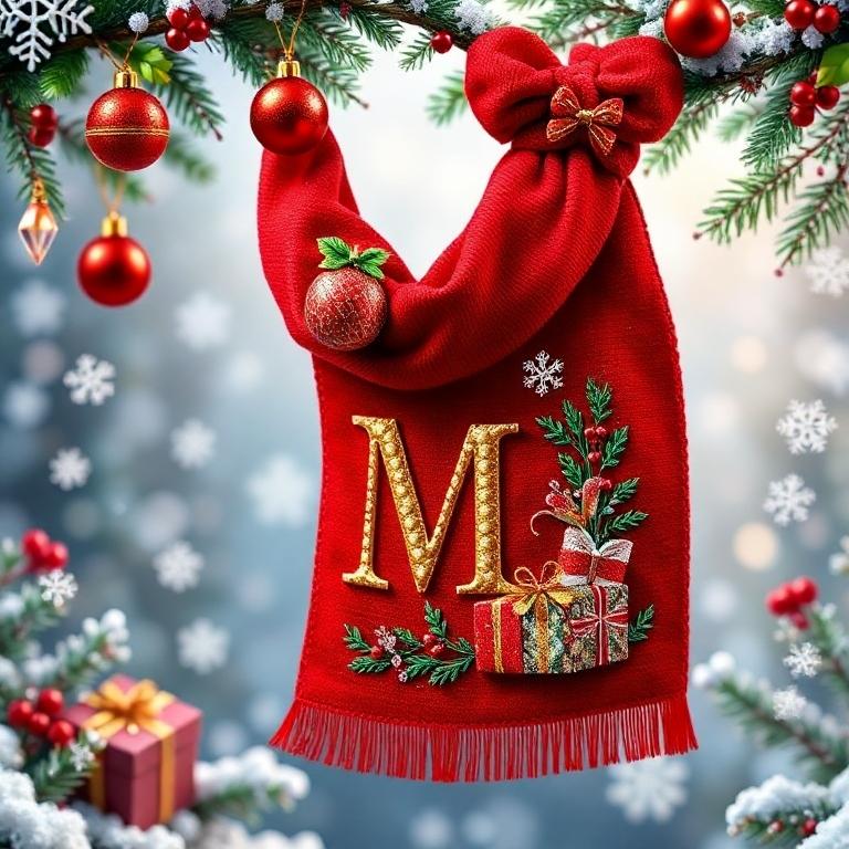 Christmas scarf — letter M