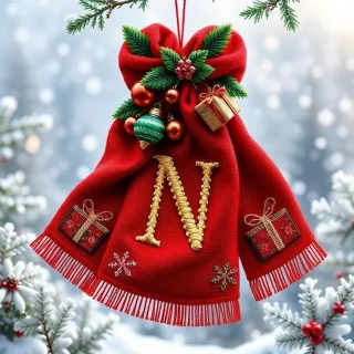 Christmas scarf — letter N