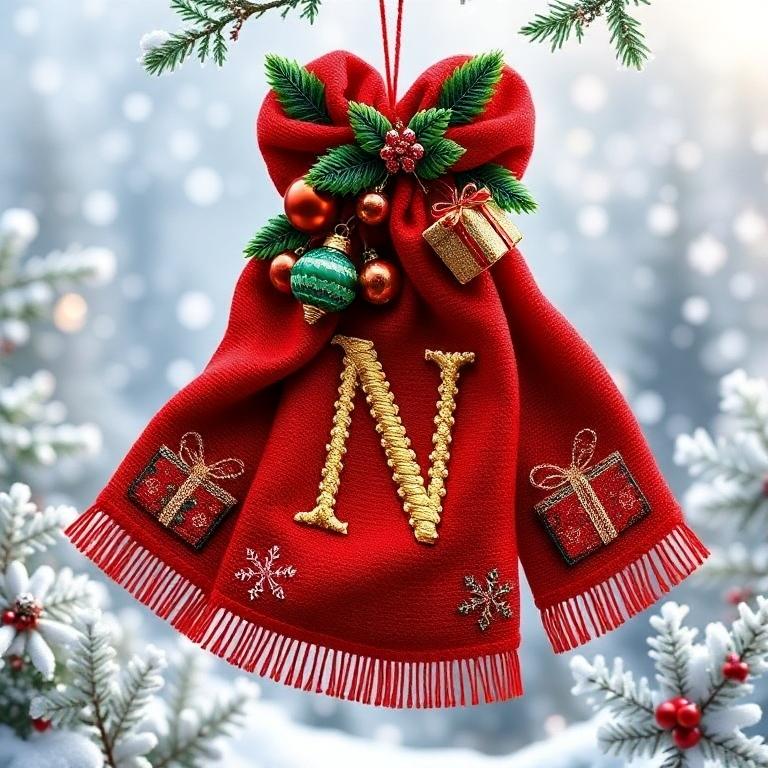 Christmas scarf — letter N