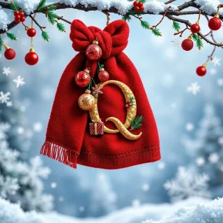 Christmas scarf — letter Q