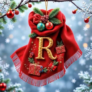 Christmas scarf — letter R